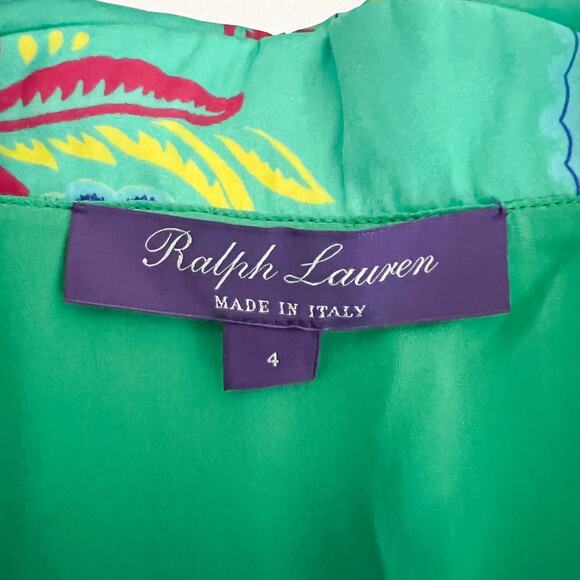 Ralph Lauren | Collection Ashita Silk Purple Label Floral Ruffle Midi Dress 4 - Picture 11 of 12